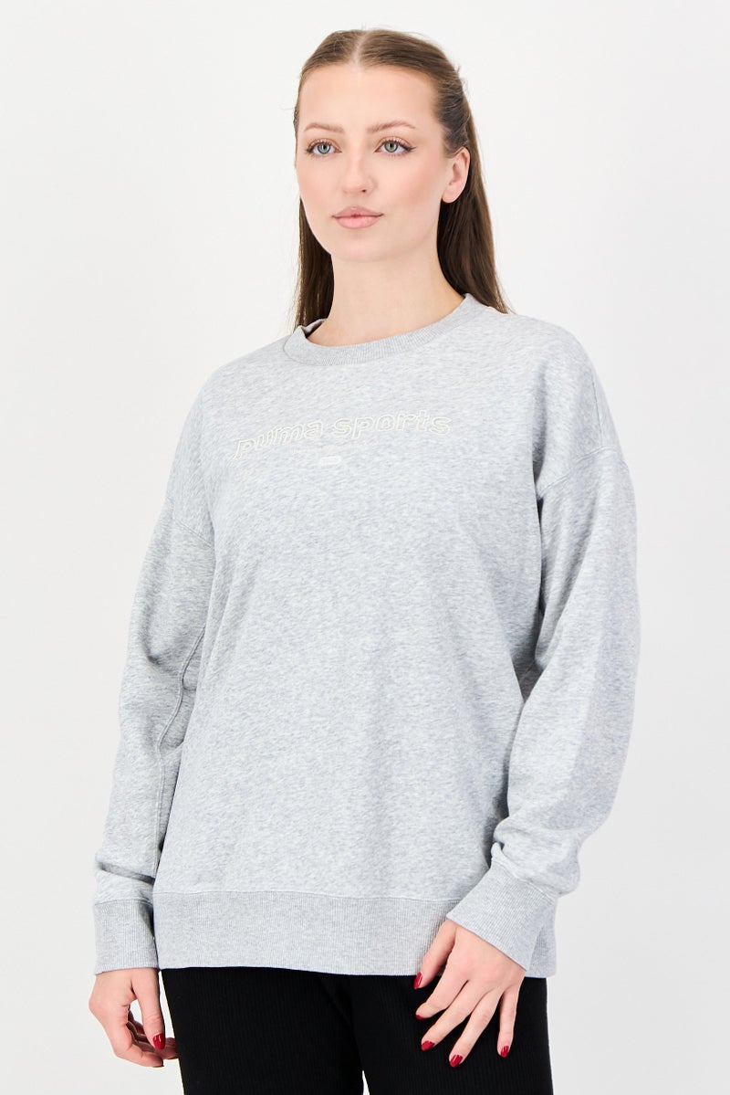 PUMA Women Sportswear Fit Long Sleeve Outdoor Sweatshirt, Grey - Image 1